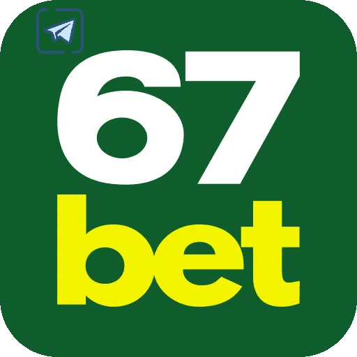 Imagem promovendo o canal oficial da 67bet no Telegram